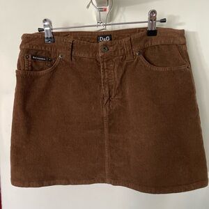 D&G Women's Brown Corduroy Skirt